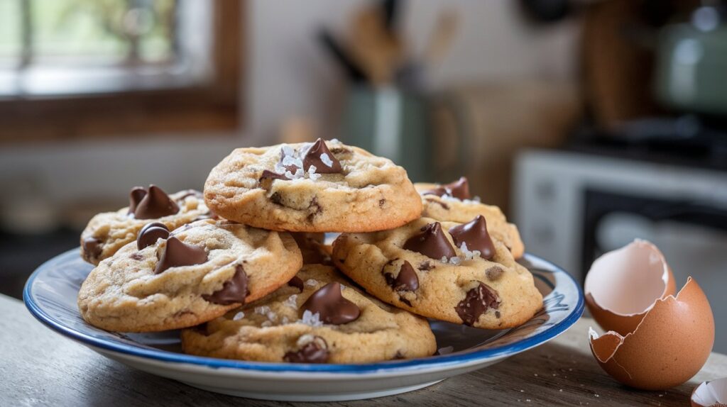 How to make viral crookies - a close-up of a freshly baked crookie with flaky croissant layers and a gooey cookie center.