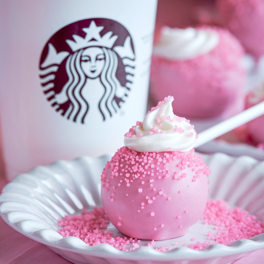 Starbucks pink Birthday Cake Pop