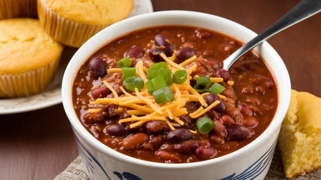 Bowl of Zippy’s Chili served over rice