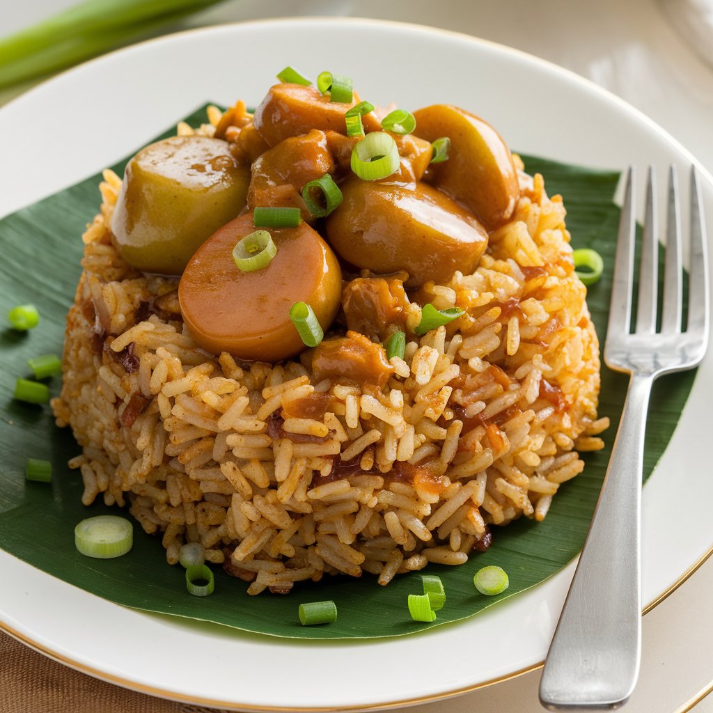 Delicious fried rice with smoky flavour cooked in a wok