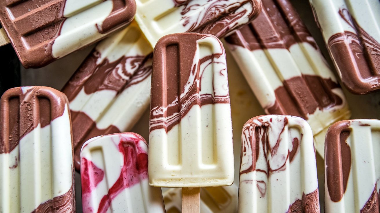 Creamy homemade popsicles on a stick, smooth and delicious without ice crystals.