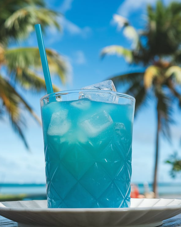 Blue drink in Palm Royale cocktail