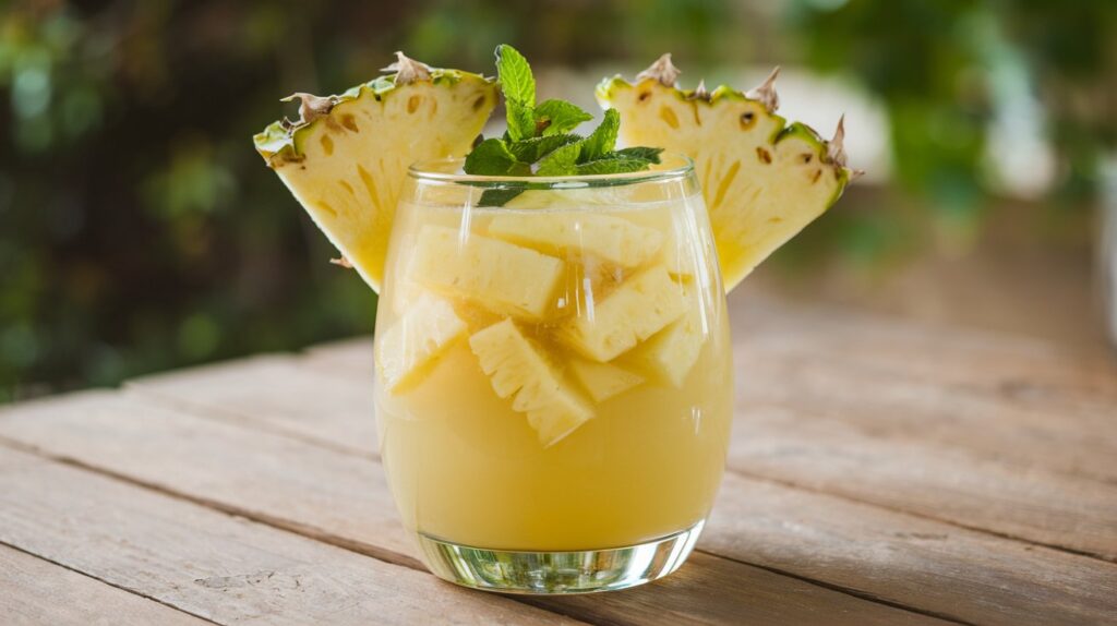 Fresh homemade pineapple fruit juice